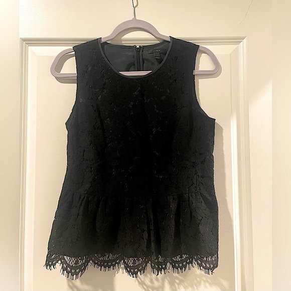 J Crew Sleeveless Lace Peplum Top - Picture 1 of 5
